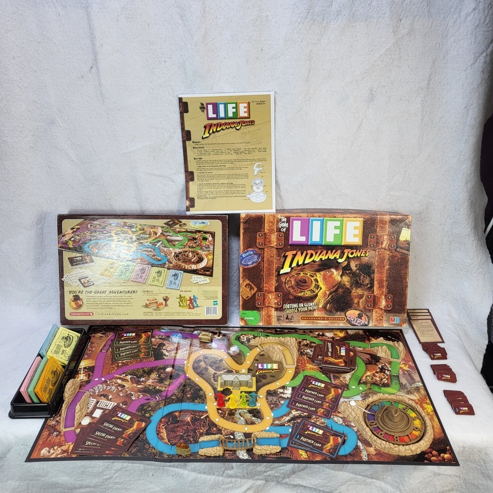 Game of Life Indiana Jones Collector's Edition Complete 2008 Hasbro MB Games